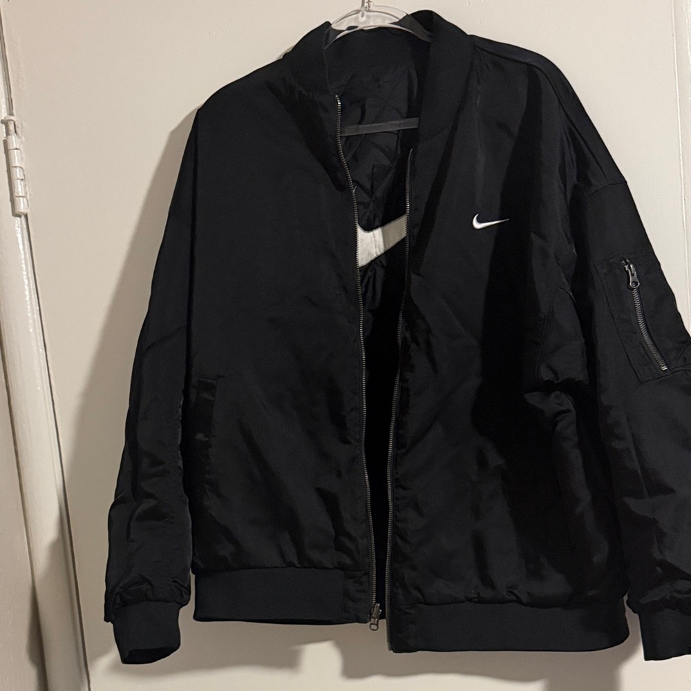 Nike Black Diamond-Pattern Reversible Bomber Jack… - image 3